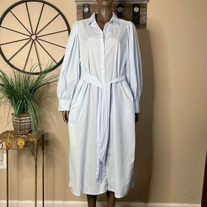 A NEW DAY Striped Button Down Shirt Dress Size XXL